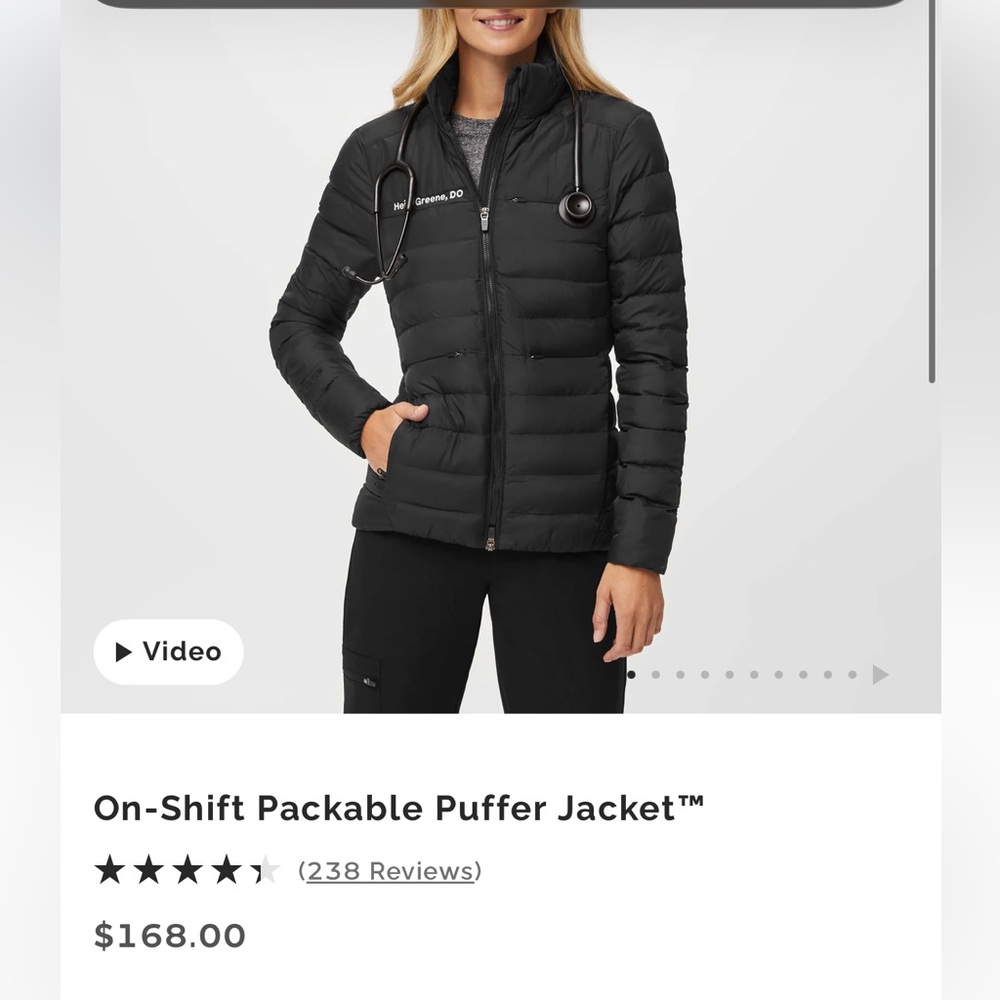 Figs Black Puffer Jacket